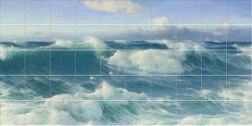 Ceramic tile mural - waves II. 