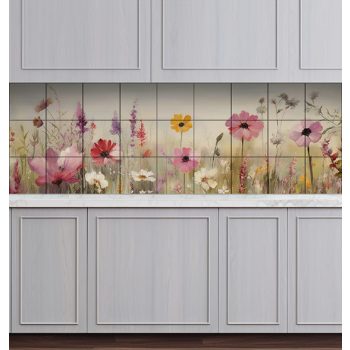 Vadvirág mintás konyha csempe