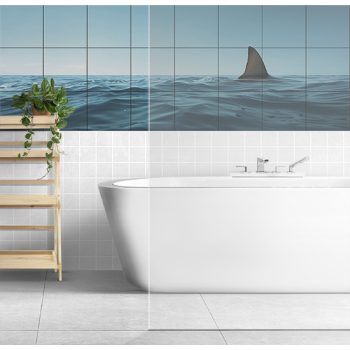 Tile mural - water world - Great White shark