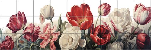 Ceramic tile mural - tulips 