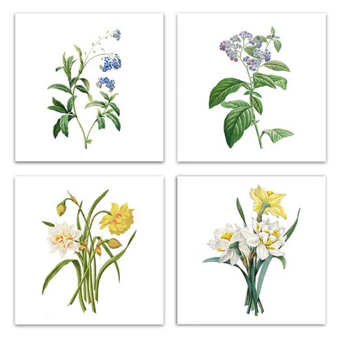 Csempe szett - virágok - nefelejcs és nárcisz (4 db csempe) 