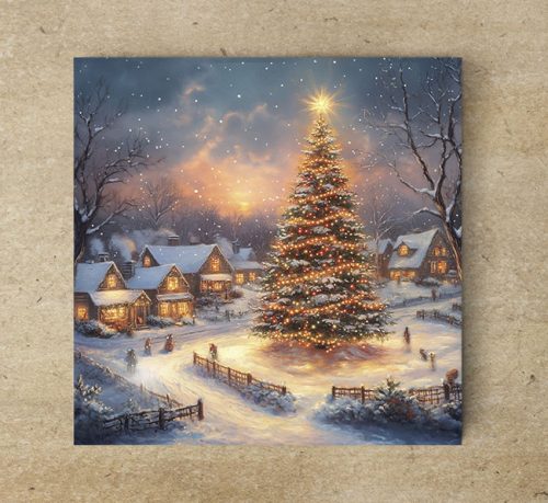 Christmas in the town - tile mural