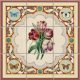 Ceramic tile mural - tulips and butterflies