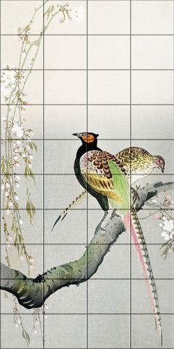 Ceramic tile mural - birds -pheasant -Japanese 
