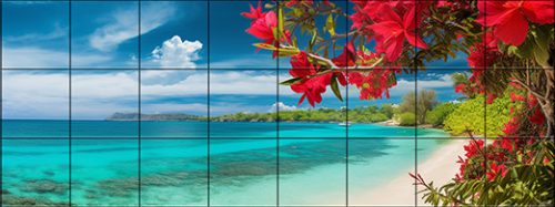 Karibi látkép - mozaik csempe 