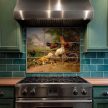 Kitchen tile mural - farm with rooster tile