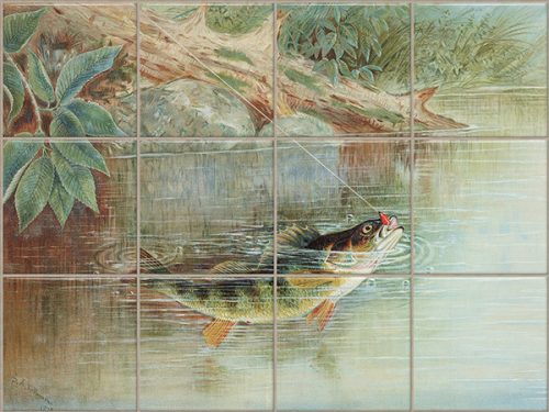 Perch on the hook tile mural