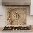 Ceramic tile mural - ammonites fossil