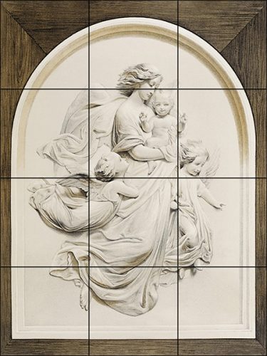 Ceramic tile mural - Madonna and the child 