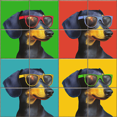 Ceramic tile mural - pop art -woman face 