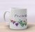 Unique personalized name mug with flower decoration 