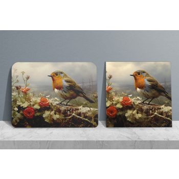 Vörösbegy mintás konyhai szett