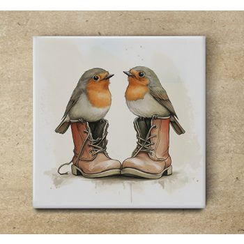 Ceramic tile mural - birds -rusty tail 