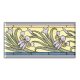 Art nouveau Iris flower patterned border tile