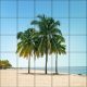 Tile mural - Beach and palm trees