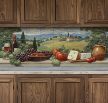 ceramic tile mural with tuscan still life wine and grapes