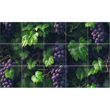 Szőlő mintás csempe konyhai hátfalra