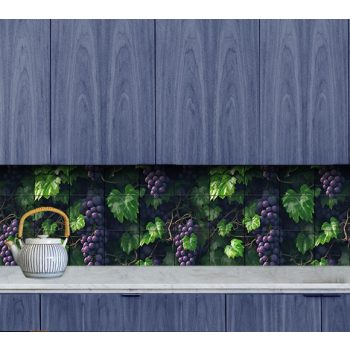 Szőlő mintás csempe konyhai hátfalra