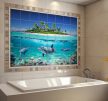 Bathroom tile with dolphins