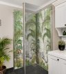 Jungle scene with elephant, monkey, toucan, flamingo and tropical plants – exotic tile mural