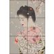 Ceramic tile mural - sakura blossoms and japanese woman