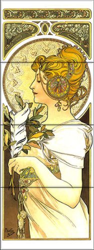  Alfons Mucha szecessziós csempe