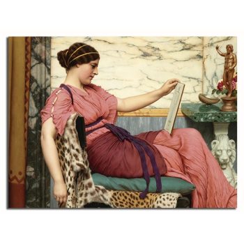 Ceramic tile mural - Woman with drawing board 