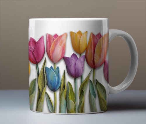 3D virágmintás bögre