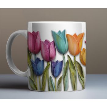 3D tulipános bögre