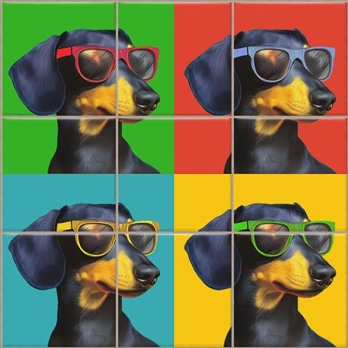 Ceramic tile mural - pop art -woman face 