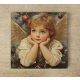 Vintage Christmas angel - tile trivet