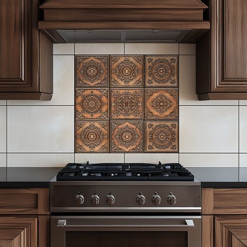 Réz ornamentika hatású csempe szett