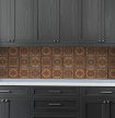 Ornate ceramic tile with embossed copper effect