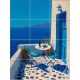 ceramic tile mural with view to the blue greek terrace
