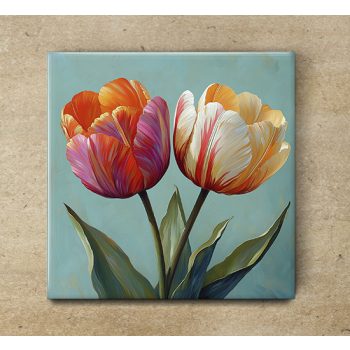 Edényalátét csempe - tulipánok