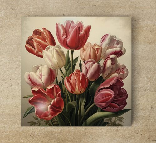 Edényalátét csempe - tulipánok