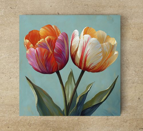 Edényalátét csempe - tulipánok