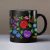 Hungarian Kalocsai embroidery folk pattern black mug