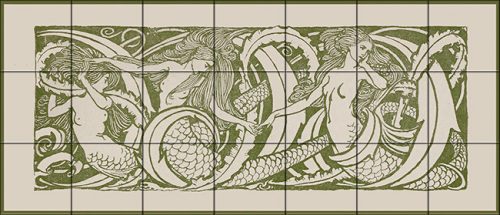 Ceramic tile mural - siren, mermaid 