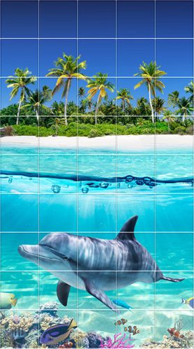 Fürdőszoba csempe delfines mintával 160x120