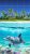 Tropical dolphin bathroom tile mural with coral reef and palm island