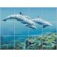Tile mural - water world -dolphins 