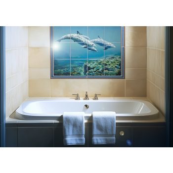 Tile mural - water world -dolphins