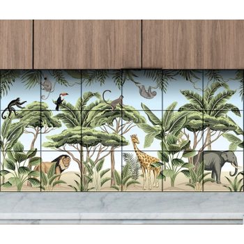 Ceramic tile mural - African animals