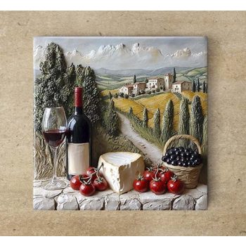 Ceramic tile mural - drink - Wine tasting table 