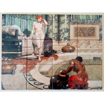Ceramic tile mural - Roman bath scene  Ceramic tile mural - Roman bath scene