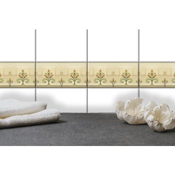 Szecessziós virágmintás bordűr csempe