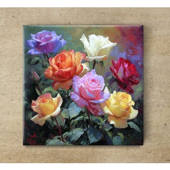 Colorfull Roses - ceramic tile trivet