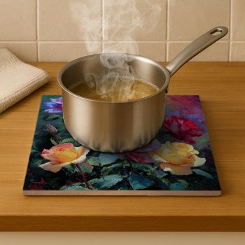 Colorfull Roses - ceramic tile trivet