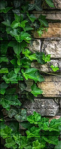 Ceramic tile mural - Ivy on stone wall